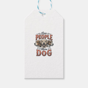 Etiqueta Para Presente Menos Pessoas Mais Cachorro Design de Amante de Ca