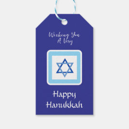 Etiqueta Para Presente mensagem de HANUKKAH azul