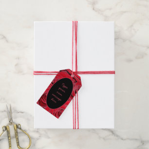 Etiqueta Para Presente Mensagem Personalizada do Vibrant Rosa vermelha