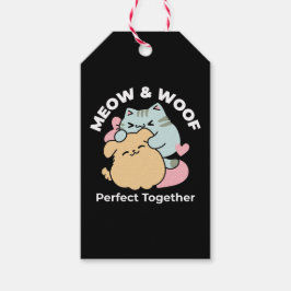 Etiqueta Para Presente Meow & Woof Perfect Toga - Gato e Cachorro Bonitos