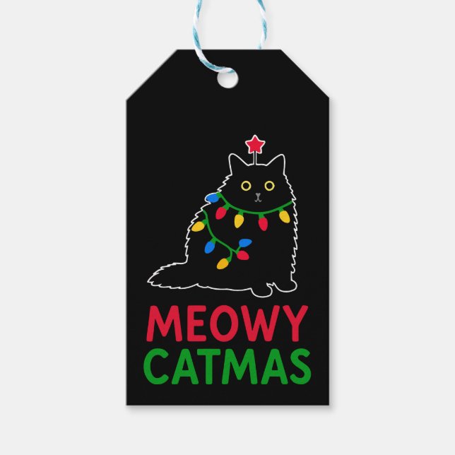 Etiqueta Para Presente Meowy Catmas (Frente)