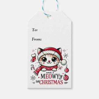 Etiqueta Para Presente Meowy Christmas