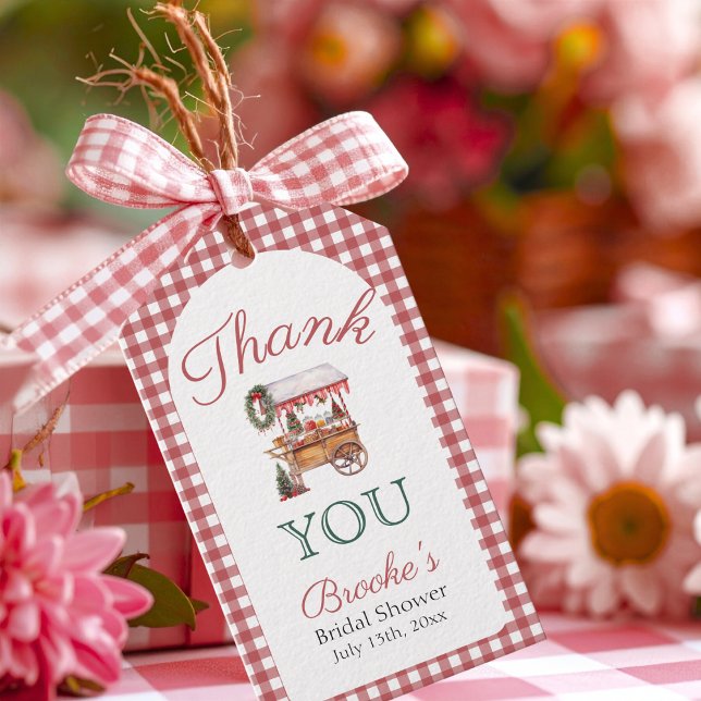 Etiqueta Para Presente Mercado de Natal de Ginga Vermelha agradece ao Chá (Criador carregado)