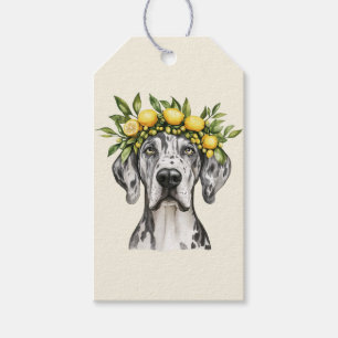 Etiqueta Para Presente Merle Great Dane Dog Lemon Crown