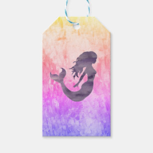Etiqueta Para Presente Mermaid Ombre pintura arco-íris