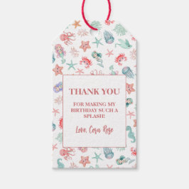 Etiqueta Para Presente Mermaid Under The Sea Girl Birthday Party