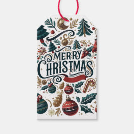 Etiqueta Para Presente Merry Christmas Festive & Colorful