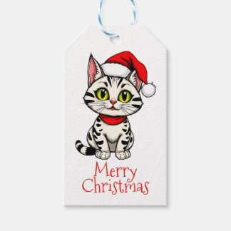 Etiqueta Para Presente Merry Christmas Kitty Cat