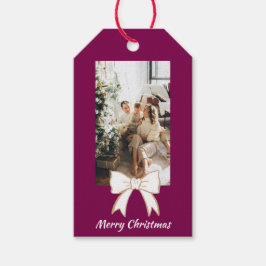 Etiqueta Para Presente Merry Christmas Personalized Photo Gift Tag