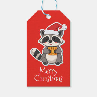 Etiqueta Para Presente Merry Christmas Raccoon