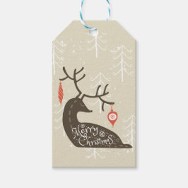 Etiqueta Para Presente Merry Christmas Reindeer Cozy