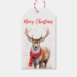 Etiqueta Para Presente Merry Christmas Reindeer Gift Tag