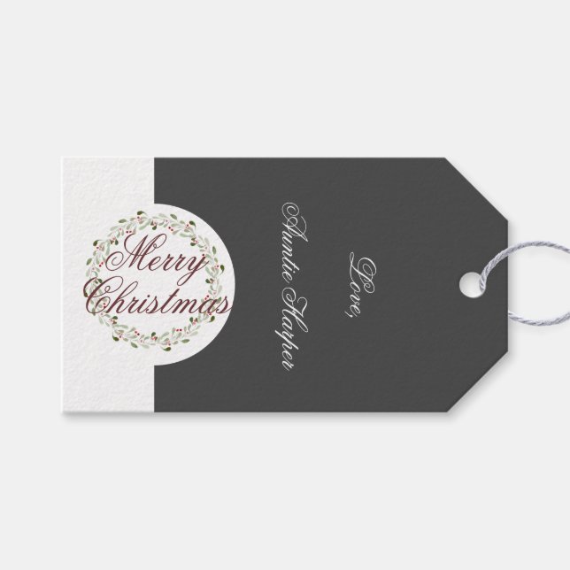 Etiqueta Para Presente Merry christmas serra de aquarela (Frente (horizontal))