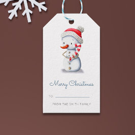Etiqueta Para Presente Merry Christmas To From Winter Snowman