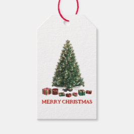 Etiqueta Para Presente Merry Christmas. Tree (design 1) with gifts