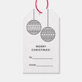 Etiqueta Para Presente Merry Xmas Gift Tag To from with Christmas Ball