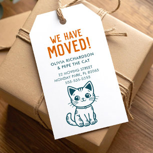 Etiqueta Para Presente Meu gato e eu temos um novo endereço cores persona