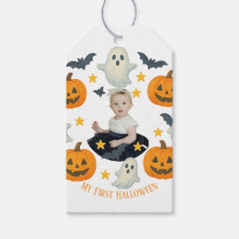 Etiqueta Para Presente Meu Primeiro Halloween | Adorável Coroa de Abóbora
