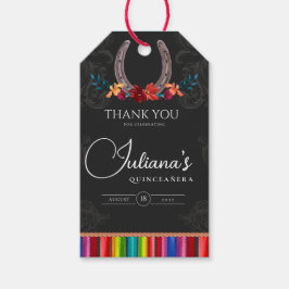 Etiqueta Para Presente Mexicano Fiesta Colorful Floral Charro Quinceanera
