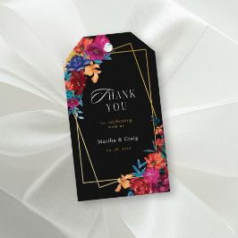 Etiqueta Para Presente Mexicano Fiesta Flower Weding Black Favor Gift Tag