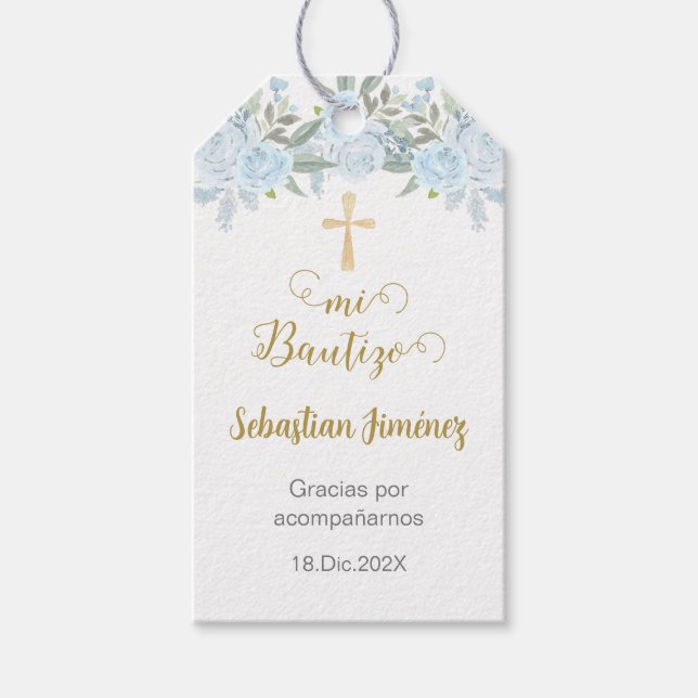 Etiqueta Para Presente Mi Bautizo Obrigado (Frente)