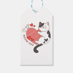 Etiqueta Para Presente Miau Você Gatinho Fofo Dia dos Namorados