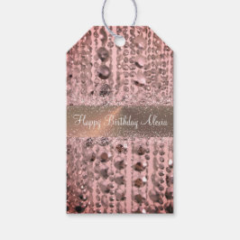 Etiqueta Para Presente Miçangas de cordas laminadas Rosa chic