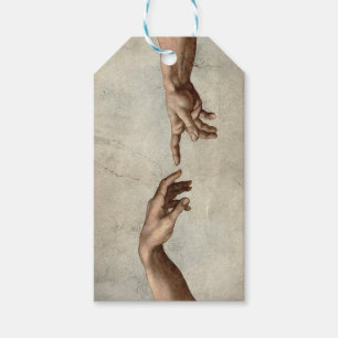 Etiqueta Para Presente Michaelangelo mãos criação adam deus