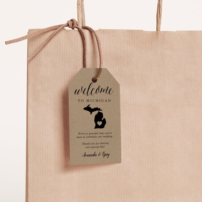 Etiqueta Para Presente Michigan Wedding Welcome (Criador carregado)