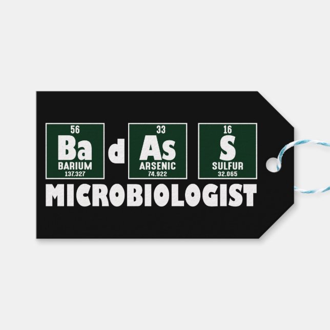 Etiqueta Para Presente Microbiólogo Engraçado Badass (Frente (horizontal))
