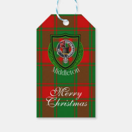 Etiqueta Para Presente Middleton Scottish Clan Tartan & Crest