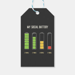 Etiqueta Para Presente Minha bateria social introvertida Humor social