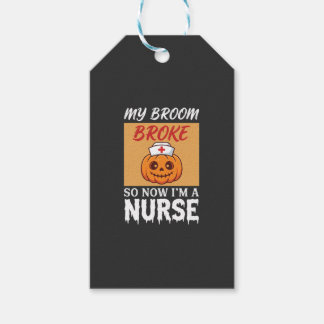 Etiqueta Para Presente Minha Vassoura Quebrou Enfermeira Halloween