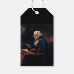 Etiqueta Para Presente Miniatura do retrato de Benjamin Franklin na Casa