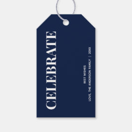 Etiqueta Para Presente Minimal CELEBRATE | Navy Blue Holiday