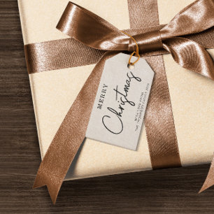 Etiqueta Para Presente Minimal Classic Christmas Holiday 