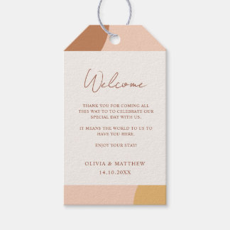 Etiqueta Para Presente Minimal Colorful Boho Arches Welcome Wedding