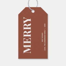 Etiqueta Para Presente Minimal MERRY | Terracota de Férias