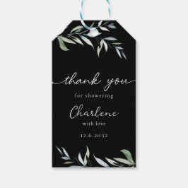 Etiqueta Para Presente Minimales, Eucalyptus, Schwarz, Brautparty