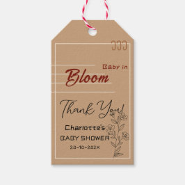Etiqueta Para Presente Minimalist Baby In Bloom Wildflower Baby Shower