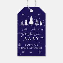 Etiqueta Para Presente Minimalist Blue Christmas Baby Shower Gift Tags