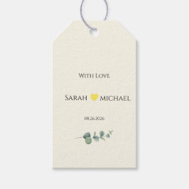 Etiqueta Para Presente Minimalist Eucalyptus with Love Wedding Favor Tag