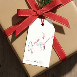 Etiqueta Para Presente Minimalist Family Name Christmas Festive Holiday
