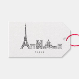 Etiqueta Para Presente Minimalist Paris Skyline Line Art