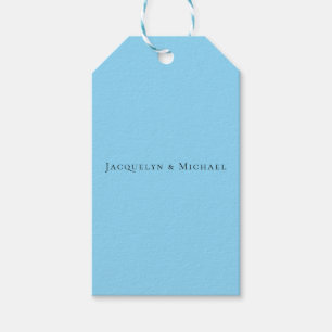 Etiqueta Para Presente Minimalista Azul Simples Elegante Nome Clássico