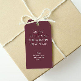 Etiqueta Para Presente Minimalista do Vinho Vermelho Escuro da Tendência