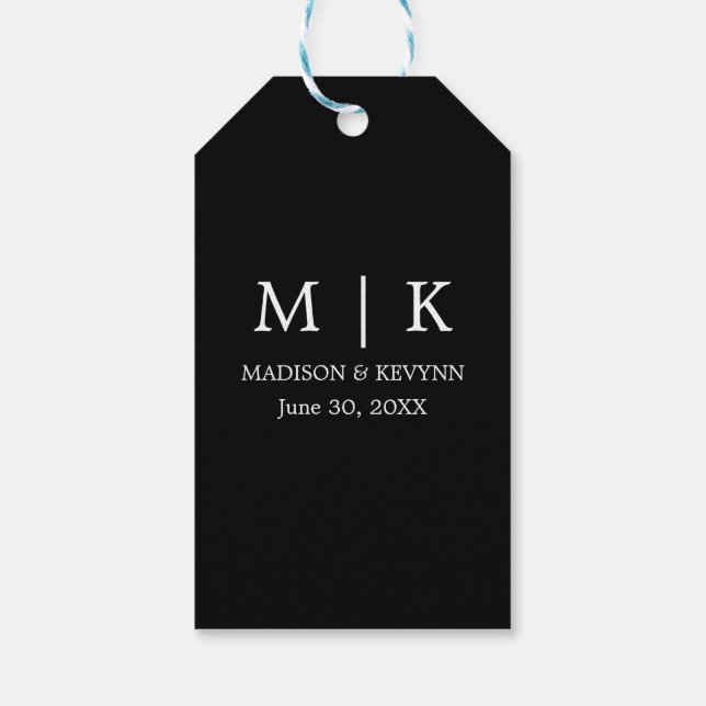 Etiqueta Para Presente Minimalista e Chic | Casamento preto e branco (Verso)