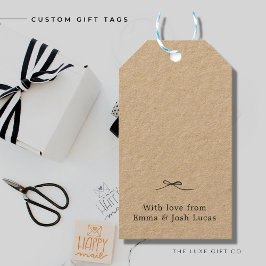 Etiqueta Para Presente Minimalista Elegante Kraft Preto Recém-Casados 