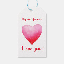 Etiqueta Para Presente Minimalista eu te amo o coração vermelho