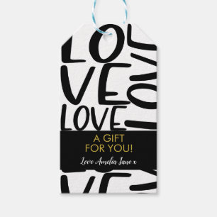 Etiqueta Para Presente Minimalista Preto